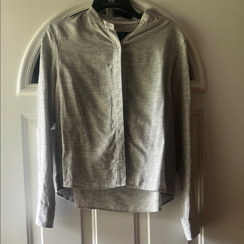 rag & bone Gray Long Sleeve Asymmetrical Button Down